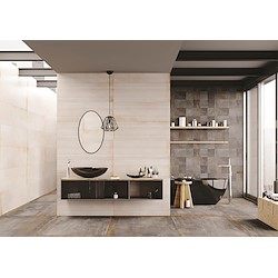 Revestimento cerâmico METALLICA DECOR QUADRI SILVER 30X90CM