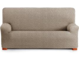 Capa Multielástica de Sofá de 2 lugares  Spongy (55% Poliéster - 35% Algodão - 10% Elástomero - 140-200cm - Bege escuro)