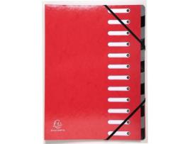 Separador EXACOMPTA (A4 - Cartão - Vermelho - 12 Secções)