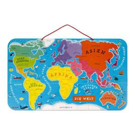 Janod Magnetic World Map Puzzle German Version 92 Multicolor