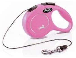 Trela para Cães FLEXI Suporte Ergonómico (Rosa - 3 m - Até: 8 Kg - XS - Porte Pequeno)