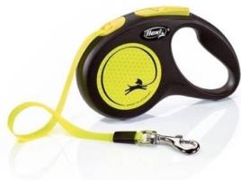 Trela para Cães FLEXI Comprimento Ajustável (Amarelo - 5m - Até: 15 Kg - S - Porte Pequeno)