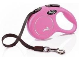 Trela para Cães  Comprimento Ajustável (Rosa - 3 m - Até: 12 Kg - XS - Porte Pequeno)