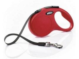 Trela para Cães  Extensível (Vermelho - 5m - 1 Un - Até: 15 Kg - S - Porte Pequeno)