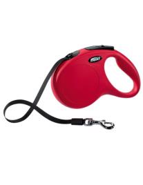 Trela Extensível Flexi New Classic (fita/tam. M) 5 Mt / 25 Kg (vermelho)