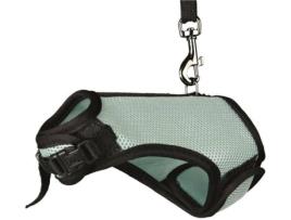 Peitoral e Trela para Cães  Ajustável (Preto - 18-25cm - Nylon - S - Porte Pequeno)