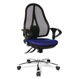 Cadeira Operativa de Escritório Open Point® Deluxe SY, Rede, Altura: 103 – 111 cm, Azul e Preto