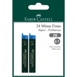 FABER-CASTELL Minas Grafite, 0,7 mm 2B,  2 x 12 Unidades