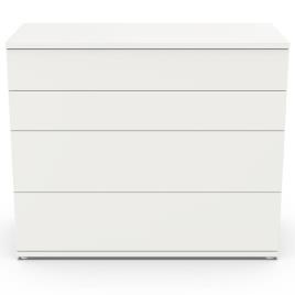 Cómoda Chiado de 4 Gavetas, 45 x 85 x 101,5 cm, Carvalho e Branco