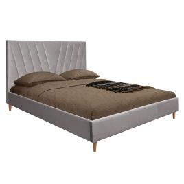 CSD Cama Leafy, 208 x 107 x 166 cm, Veludo e MDF, Cinzento