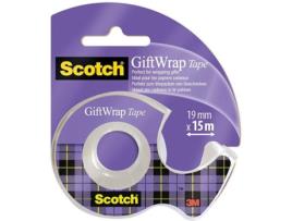 Dispensador de Fita Cola SCOTCH® Com Fita Adesiva Giftwrap Transparente