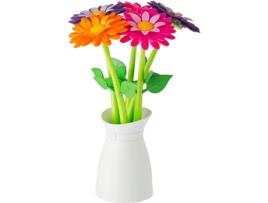 Conjunto Canetas VIGAR Flores com vaso (5 unidades)