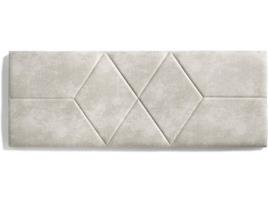 Cabeceira de Cama  Retangular 3403 (Branco - Tecido - 152x57x5 cm)