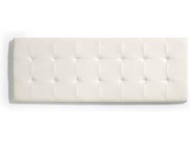 Cabeceira de Cama  Retangular 7791 (Branco - Couro sintético - 152x57x5 cm)