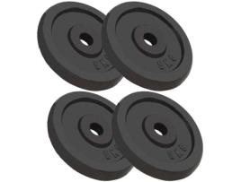 Conjunto de 4 Discos de Musculação VIDAXL (20 Kg - Ferro)