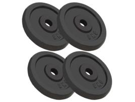 Conjunto de 4 Discos de Musculação VIDAXL (20 Kg - Ferro)