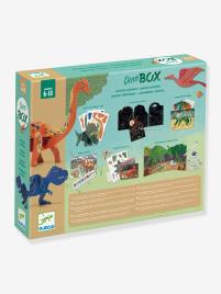 Conjunto o Mundo dos dinossauros, da DJECO verde medio liso com motivo