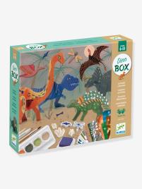 Conjunto o Mundo dos dinossauros, da DJECO verde medio liso com motivo