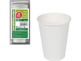 Pack 12Un Copo Papelão Branco 330Cc BEST PRODUCTS GREEN