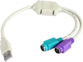 Cable USB 2.0 3GO C101/ USB Macho - 2X PS2 Macho