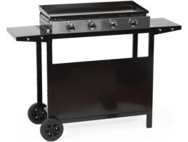 Grelhador a GásMérida HAPPY GARDEN 4 Queimadores + Carrito(Preto - Aço - 80.5 x 41.2 x 19 cm)