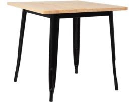 Mesa de Refeição SKLUM Lix (Preto - Madeira e Aço - 76 x 80 x 80 cm)