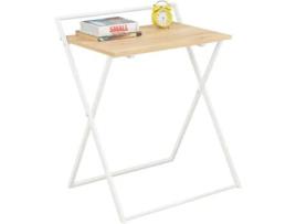 Secretária SOBUY Dobrável (Castanho, Branco - MDF (E1), Metal - 45x63x77 cm)