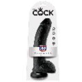 KING COCK 9' PÉNIS REALISTICO NEGRO 22.9CM