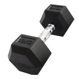 Gladiatorfit Hexagonal Rubber Dumbbell 9kg Preto 9 kg