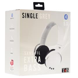 TNB Auscultadores Over-ear Single, Bluetooth®, com Microfone, Cinzento Prateado