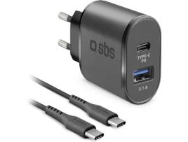 kit Cargador Pared  1x 2.1a 1x Tipo c 12/24v Carga Rapida +cable Tipo c 1,5m