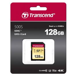 Transcend Cartão Memória Sdxc 500s 128gb Class 10 Uhs-i U3 V30 One Size Black