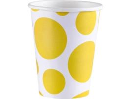 Conjunto de 8 Copos Descartáveis AMSCAN Bolas Amarelas