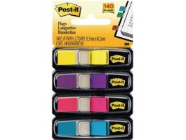 Separadores POST-IT® 4 embalagens de 35, com dispensadores várias cores
