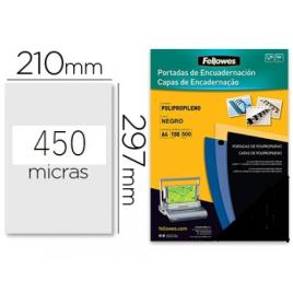 Capa De Encadernação A4 PP 450 Microns Preto 100 unidades