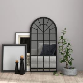 vidaXL Espelho em ferro p/ uso no interior 90x45 cm preto