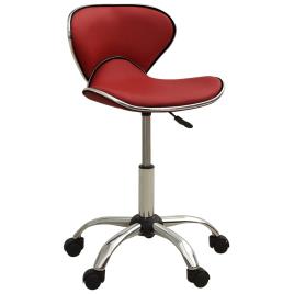 vidaXL Cadeira de escritório couro artificial vermelho tinto