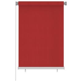 vidaXL Estore de rolo para exterior PEAD 100x140 cm vermelho