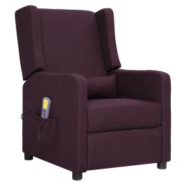 vidaXL Poltrona de massagens reclinável tecido roxo