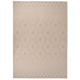 vidaXL Tapete de tecido plano p/ exterior 140x200 cm riscas castanhas