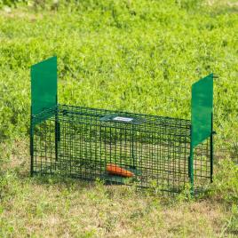 Armadilha para Animais Vivos com Porta e Alça de Transporte 80x25x30cm Verde Escuro