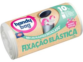 HANDY BAG BOLSAS DE BASURA FIJACIÓN ELÁSTICA ESPECIAL BAÑO 15 UNIDADES