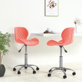 vidaXL Cadeiras de jantar giratórias 2 pcs veludo rosa