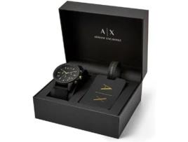 Conjunto de Relógios ARMANI Outerbanks Gift Set AX7105 (Resina - Preto, Dourado)