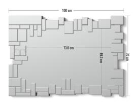 Espelhos Decorativos Modernos Espelhos Retangulares de Parede Prata 100X70cm
