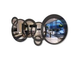 Espelhos Decorativos de Parede Moderna Espelhos Grandes Círculos Pretos 140X70cm