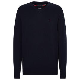 Tommy Hilfiger Camisola de decote em V, em algodão bio e seda