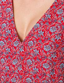 Pepe Jeans Vestido curto estampado, decote em V, mangas curtas