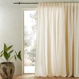 Am.pm Cortinado em puro linho, pregas francesas, Colin