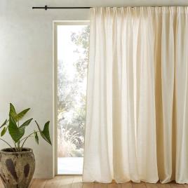 Am.pm Cortinado em puro linho, pregas francesas, Colin